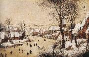 BRUEGEL, Pieter the Elder Winter Landscape with Skaters and Bird Trap Germany oil painting artist